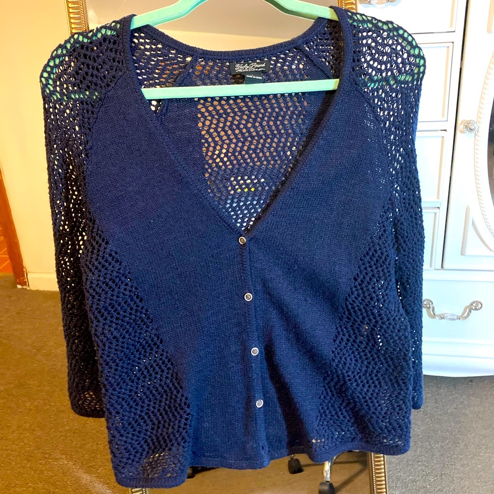 Lucky Brand Cotton Knit Cardigan Size S